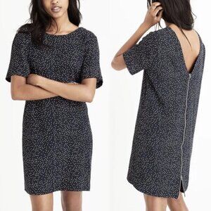 NWT MADEWELL Polka Dot Flutter Short Sleeve Dress Black White Sz 2